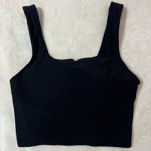 Black Ribbed Women's Top